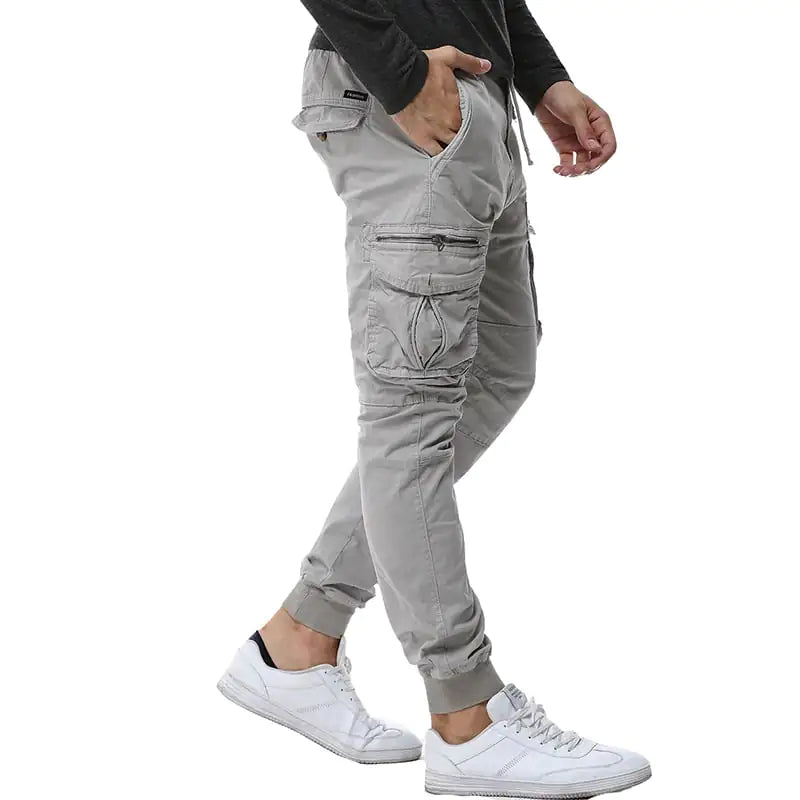 Men's Tethered Elastic Waist Casual Tactical Cargo Pants