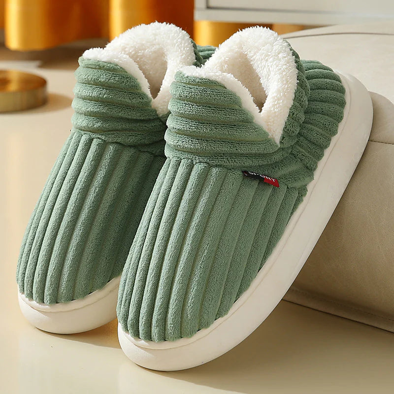 Warm Soft Cotton House Slippers – Plush Fleece Indoor Comfort