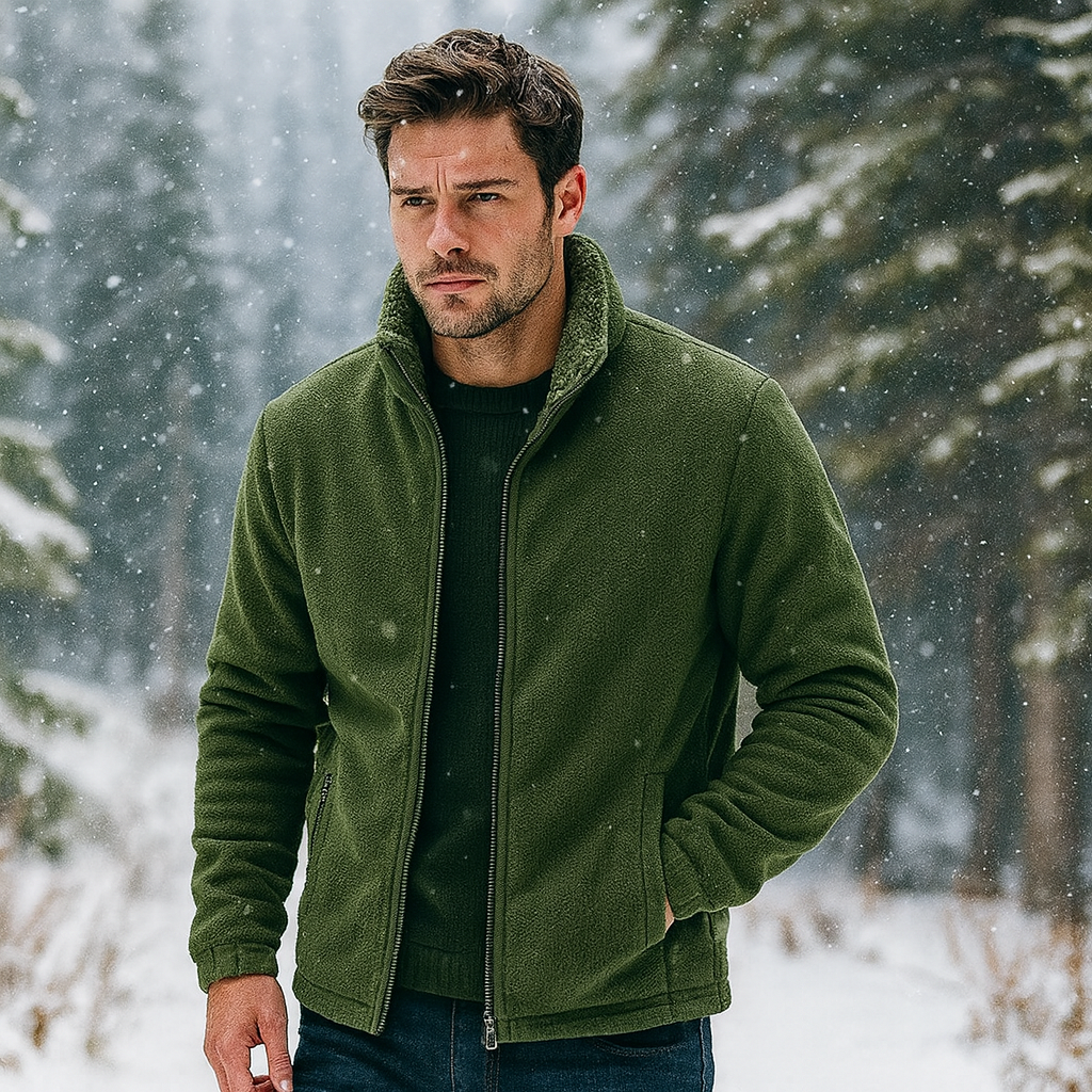 Men’s Warm Fleece Jacket – Thick Polar Zip-Up Sweatshirt Coat