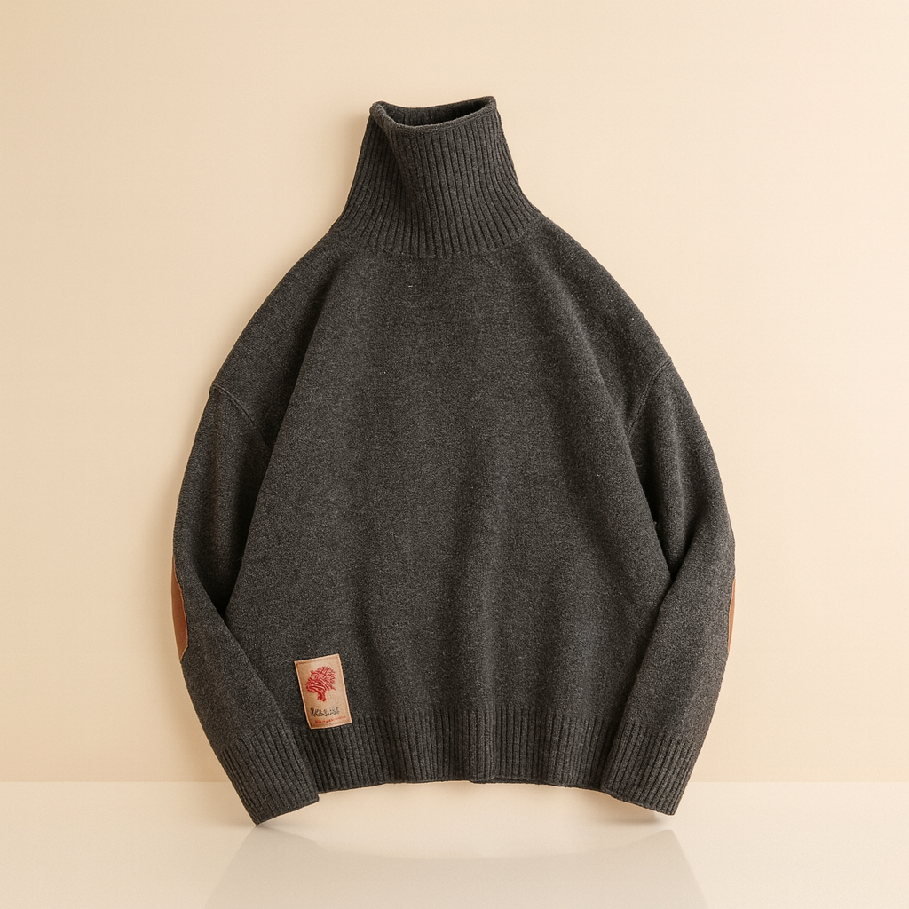 Men’s Turtleneck Classic Sweater – Thick Winter Knit Pullover
