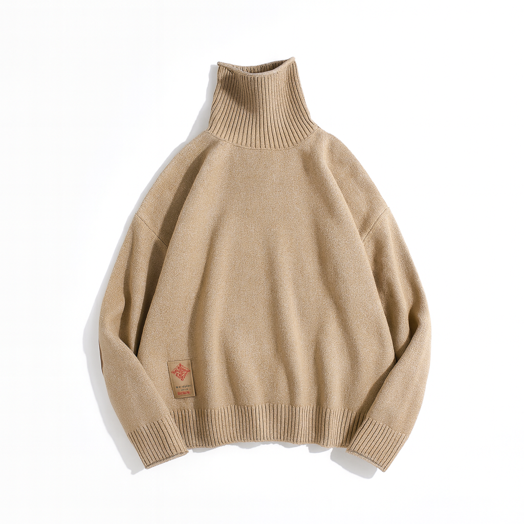 Men’s Turtleneck Classic Sweater – Thick Winter Knit Pullover
