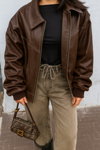 Leather Jacket Women Zip Up– Moto Style