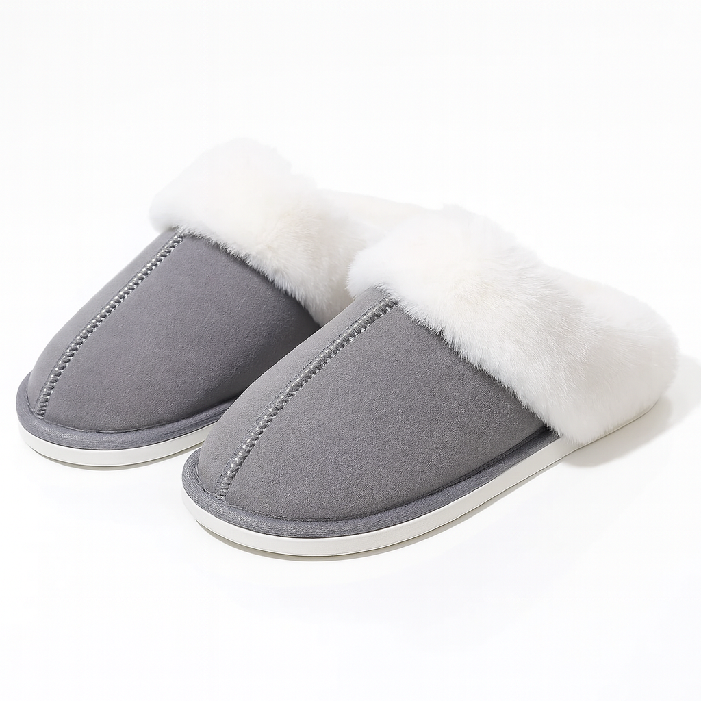 Cozy Cotton Slippers – Fleece Lined Indoor Winter House Shoes