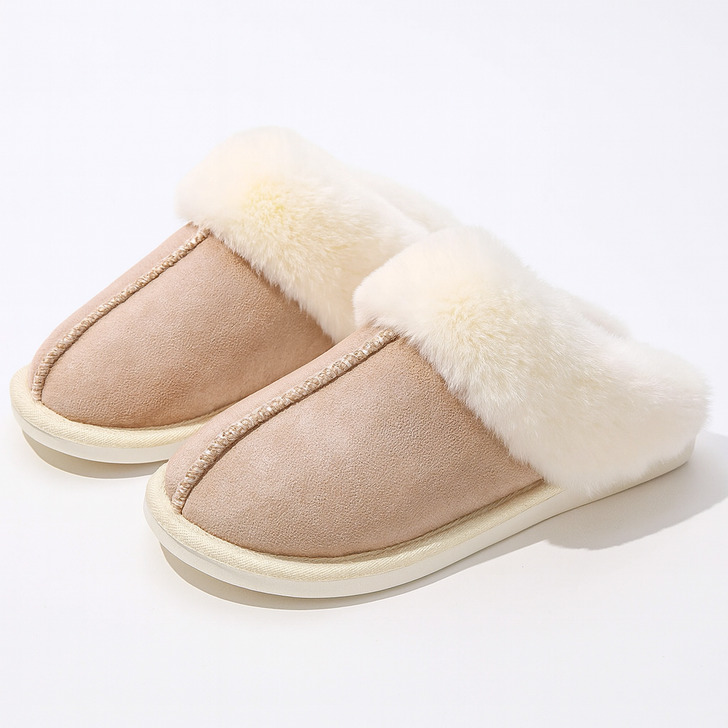 Cozy Cotton Slippers – Fleece Lined Indoor Winter House Shoes