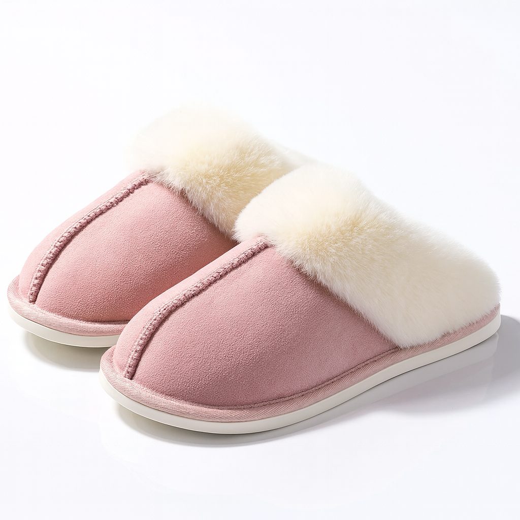 Cozy Cotton Slippers – Fleece Lined Indoor Winter House Shoes
