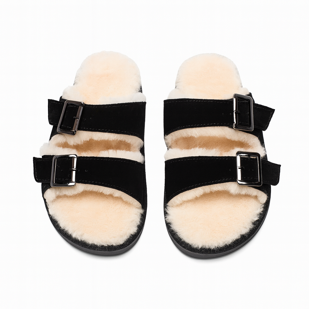 Warm Fuzzy Slippers – Soft Indoor Slip-On Sandals for Women