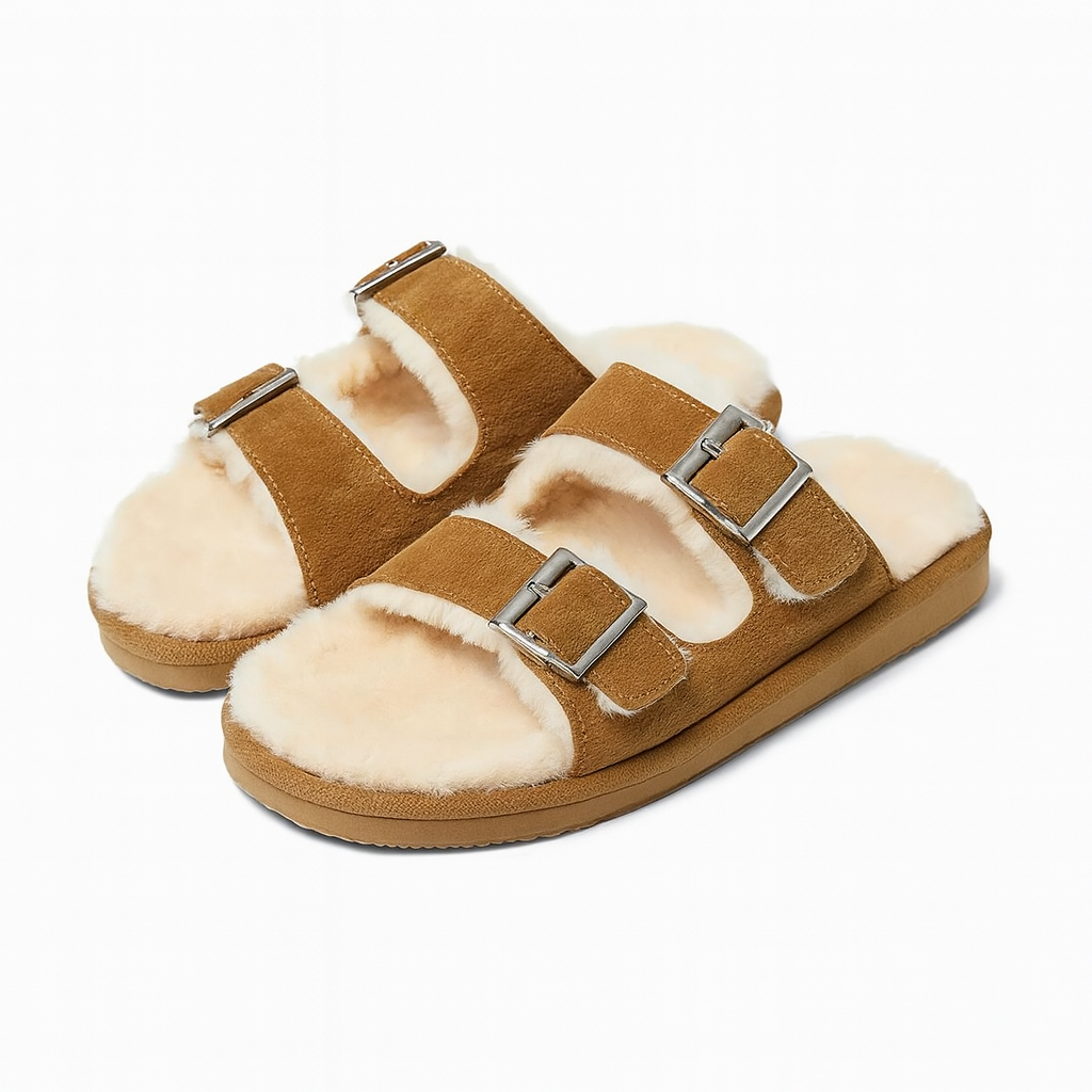 Warm Fuzzy Slippers – Soft Indoor Slip-On Sandals for Women