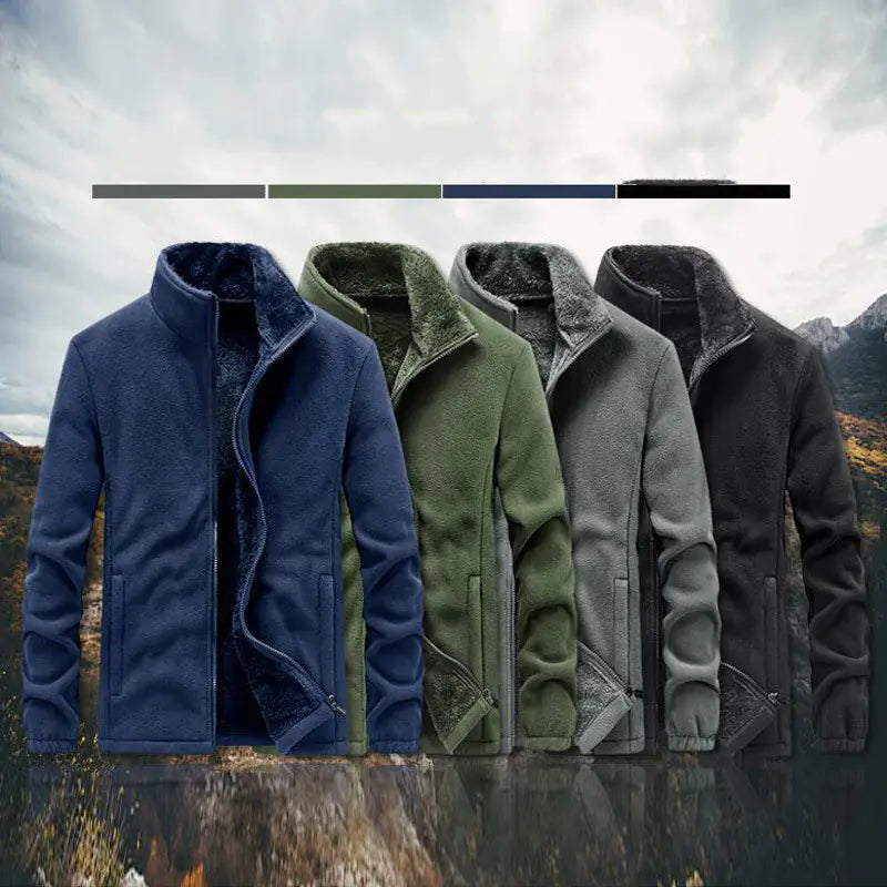 Men’s Warm Fleece Jacket – Thick Polar Zip-Up Sweatshirt Coat