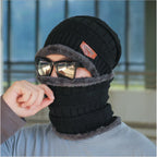 2-in-1 Winter Thermal Hat & Neck Warmer – Fleece-Lined Outdoor Windproof Set