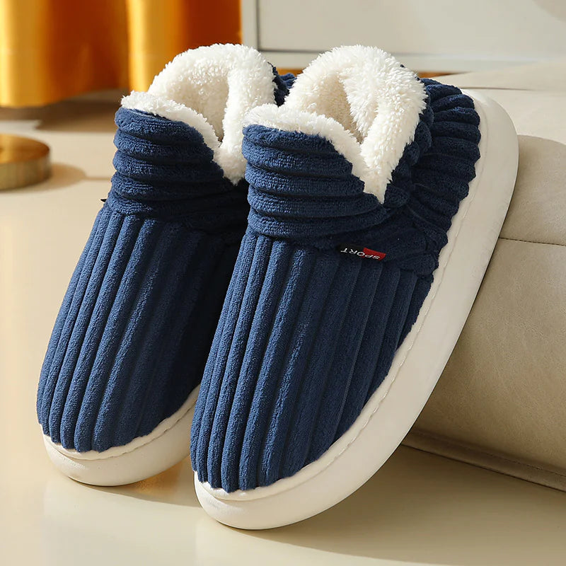 Warm Soft Cotton House Slippers – Plush Fleece Indoor Comfort
