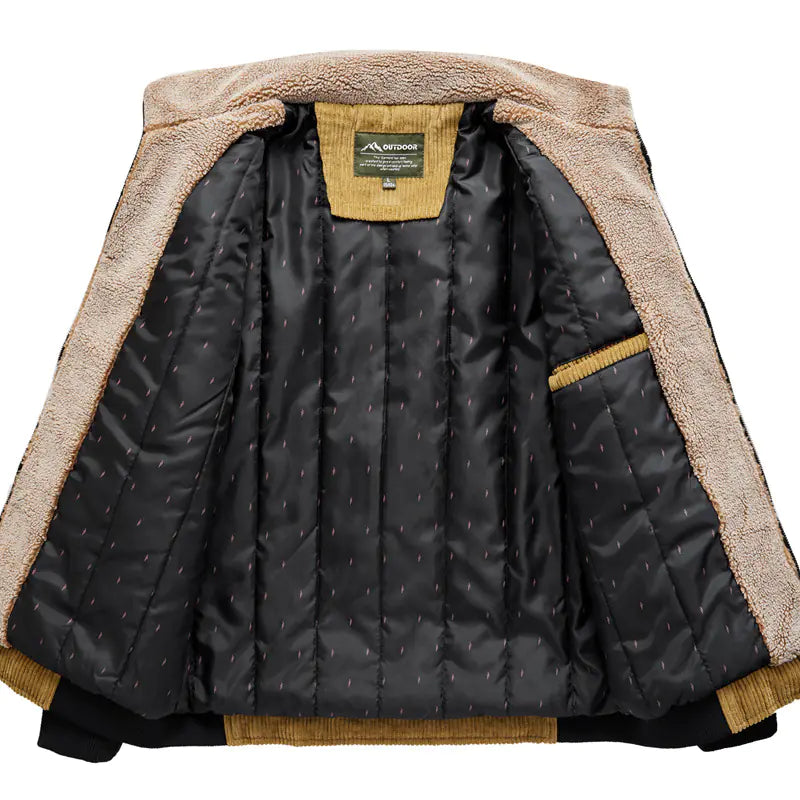 Men's Cotton Corduroy Jacket - Thick and Warm Winter Coat