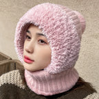 Women’s 2-in-1 Winter Hat & Scarf Hood – Plush Fleece Lined Thermal Balaclava