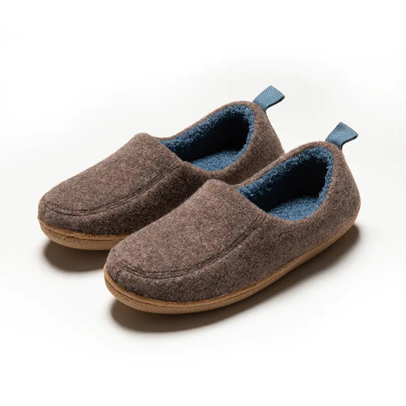 Men's Warm Plush Non-Slip Wooden Floor Indoor Soft Slippers