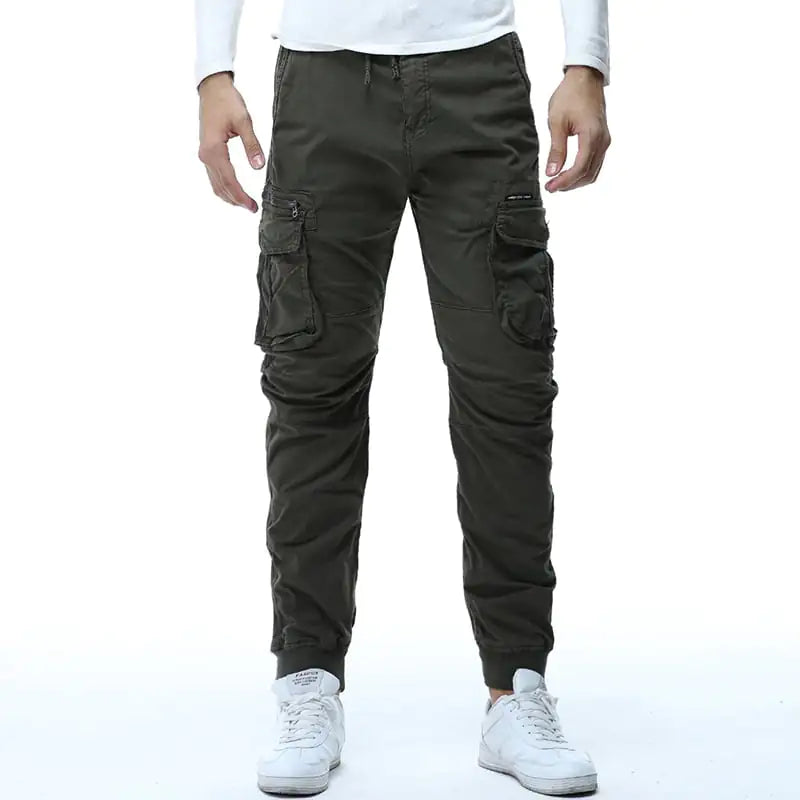 Men's Tethered Elastic Waist Casual Tactical Cargo Pants