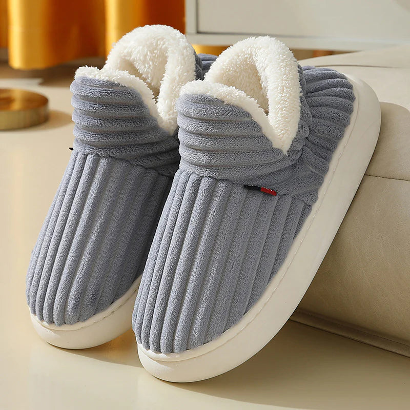 Warm Soft Cotton House Slippers – Plush Fleece Indoor Comfort