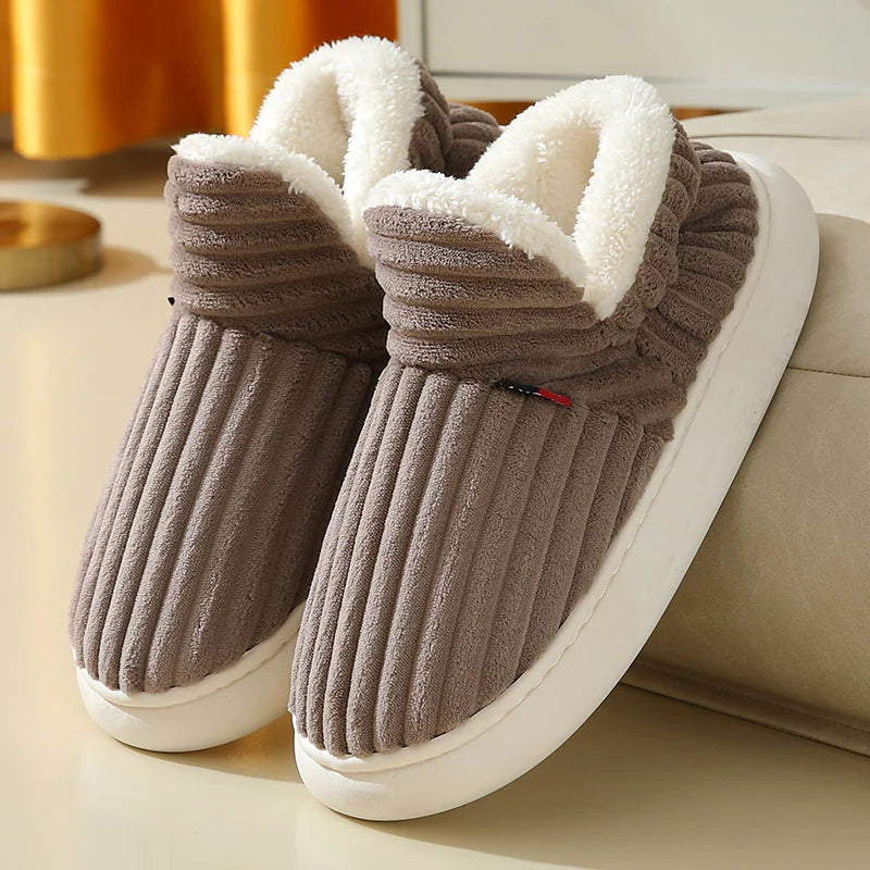 Warm Soft Cotton House Slippers – Plush Fleece Indoor Comfort