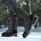 Men’s Cold-Weather Waterproof Snow Boots – Warm Fur & Durable Outdoor Grip